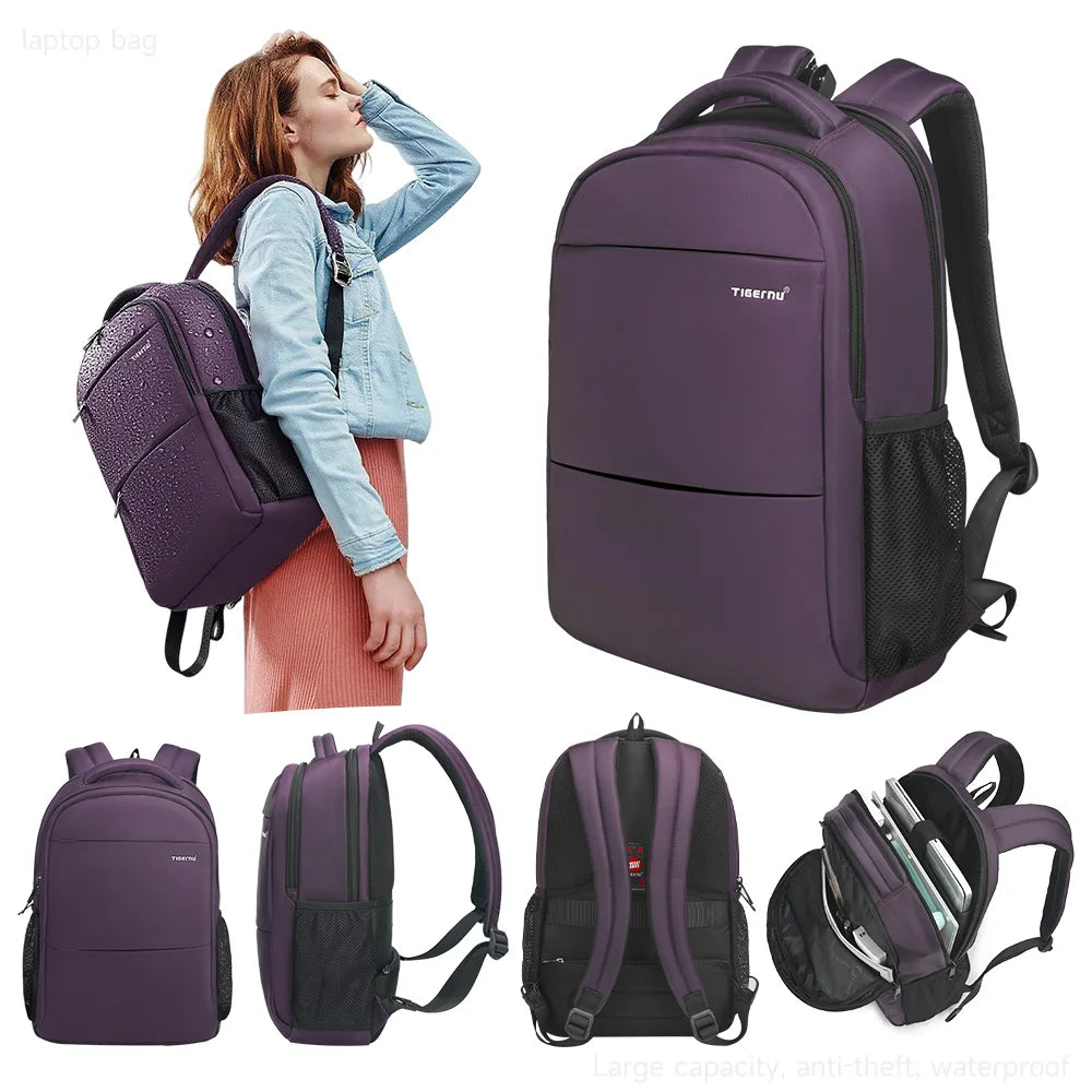 Classic Backpacks Anti-theft Multiple Pockets 15.6 Inch Nylon Fabric Waterproof Durable Fashion Daily Outdoor Travel Backpack