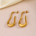 Hypoallergenic 18k Gold Plated Stainless Steel Irregular Water Drop Earrings Women Hoop Earrings