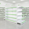 Wholesale High Quality Heavy Duty Metallic Double-Sided White Supermarket Gondola Shelves