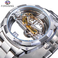Forsining GMT1165 Men 2022 Top Brand Watch Transparent Design Silver Stainless Steel Forsining Mechanical Automatic Watch Men