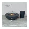 COLINGLIVING COLG001-18 Modern Lightweight GRC Concrete Propane Gas Fire Bowl 65000 BTUs Portable Design Fire Glass Smokeless