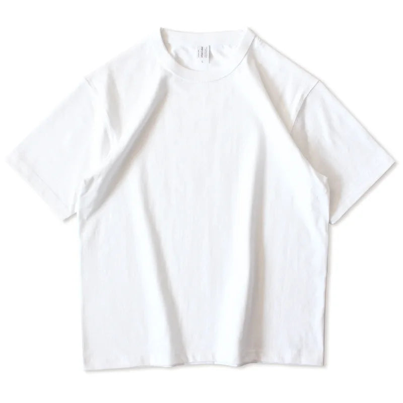PRINTFUN 2025 Brand New 100% Cotton T-Shirt Blank Solid Short Sleeve Drop Shoulder Men Regular Fit Eco-Friendly Casual