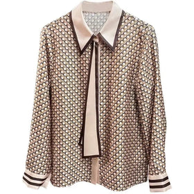 Boutique Wholesale 2026 Spring New Design Sense Niche French Long Sleeved Lapel Casual Commuting Chiffon Women's Shirt