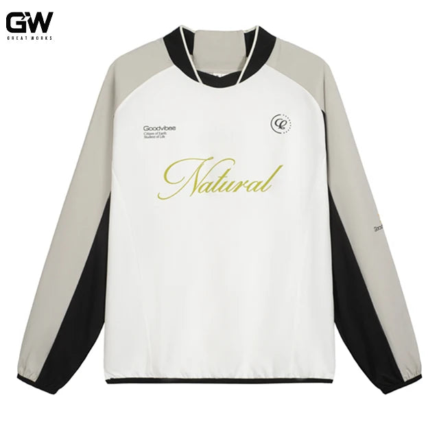 Autumn Winter Old-School Style College Tshirt 200g 100% Polyester Three Striped Long Sleeves Loose Top Base Layer