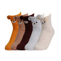 Wholesale Cute Animal Embroidered Cosy Socks Women Winter Warm Cozy Plush Fluffy Fuzzy Socks