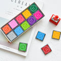20 Colors Rainbow Finger Ink Pad Set for Kids 20 Colors Ink Pad Stamps Washable Safe Craft Inkpad for Rubber Stamps