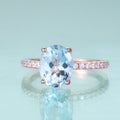 KH066 Abiding Jewelry Factory Direct Sale Oval Natural Sky Blue Topaz Eternity 925 Sterling Silver Engagement Custom Size Ring