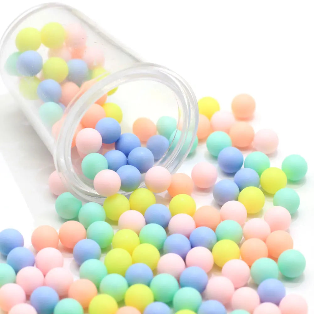 Factory New Arrive Beautiful Pastel Candy Color Round No Hole BeadsAcrylic Plastic Loose Round Beads Without Hole - 10000pcs/bag