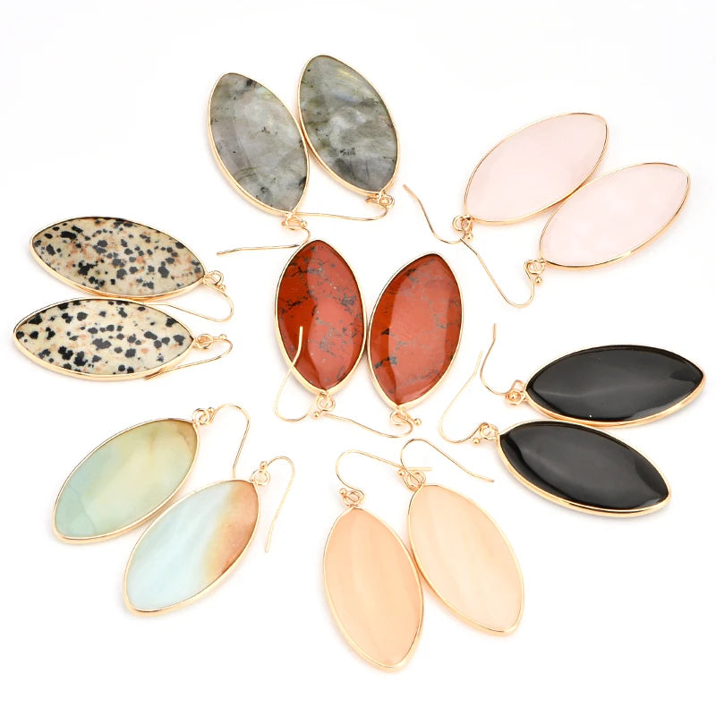 Factory Supply High Value Pendant Stone Earrings New Fashion Jewelry Stone Earrings