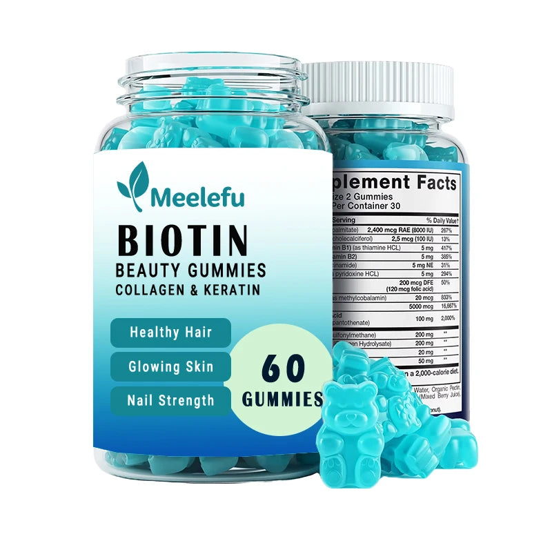 Hair Gummy Vitamins for Healthy Hair Growth Biotin Folic Acid Hair Skin and Nails Vitamin Gummies Factory Supply
