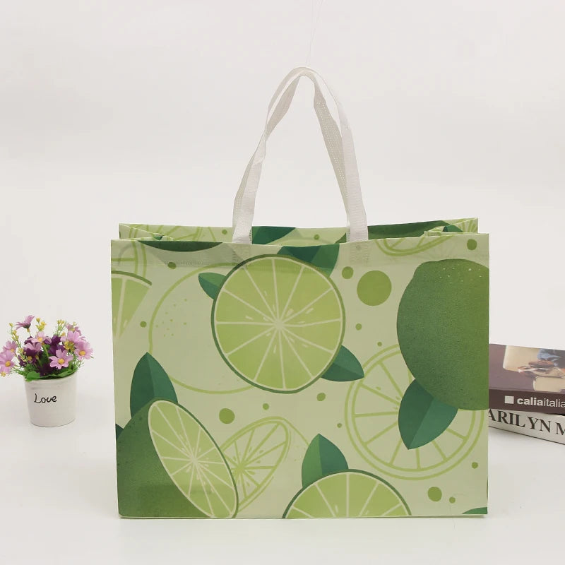 Customized Reusable Non-Woven Shopping Tote Fashion Style With Recycled PP Fabric PC Material Laminated Handle Carrying Logo