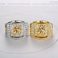 GT Anillos Statement Horse Head Ring Hipster Hip Hop Jewelry Dazzling Rhinestone Horseshoe Stainless Steel Ring for Men