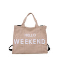 Luxury Extra Large Two-Strap Letter Pattern Fashion Organic Cotton Canvas Tote Handbag Zipper Closure Customizable Unisex