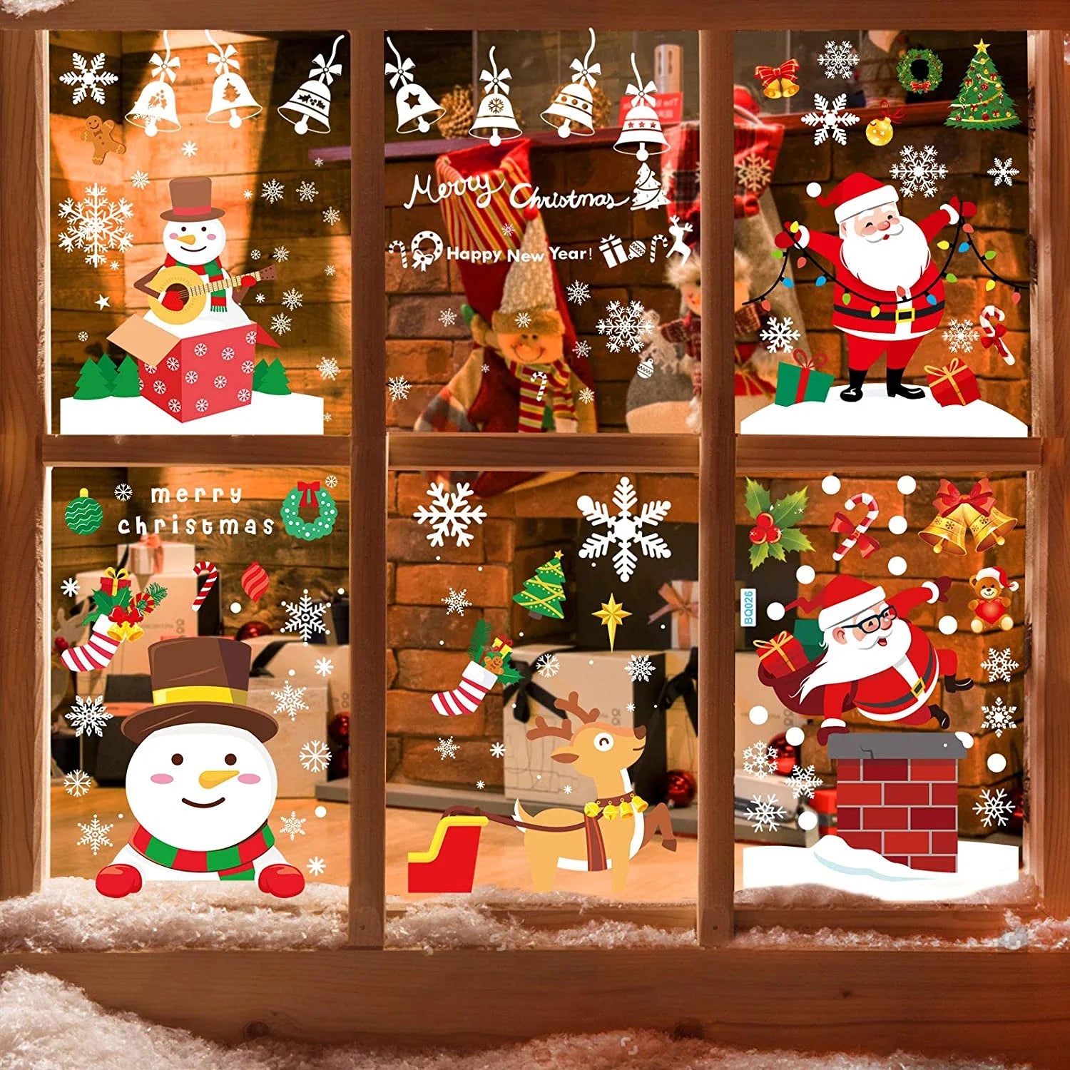 Custom Eco-friendly Merry Christmas Decorative Props Transparent Window Sticker for Indoor and Outdoor Window