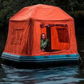 Holiday Inflatable Dock Floats Raft Tent Houseboat Customizable Size Color 2-Year Warranty 0.9mm PVC Material EN14960 Certified