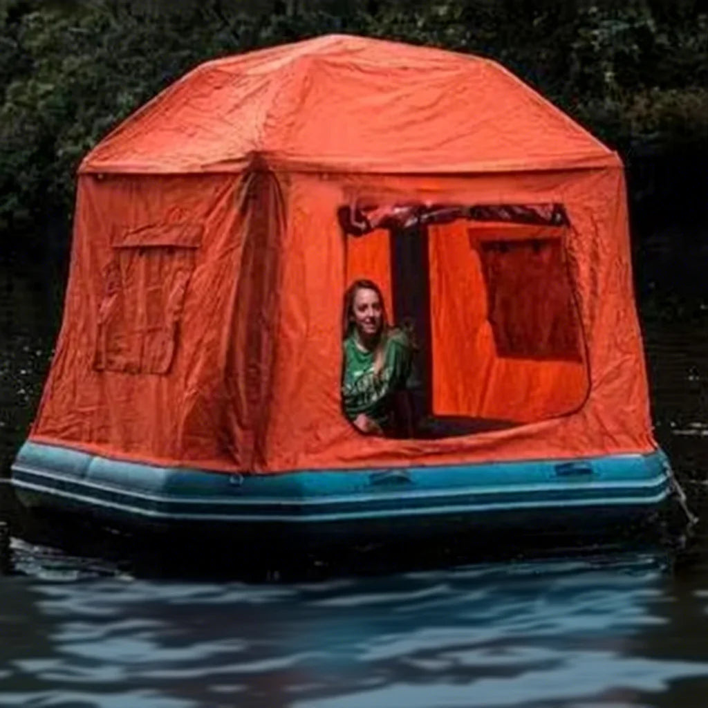 Holiday Inflatable Dock Floats Raft Tent Houseboat Customizable Size Color 2-Year Warranty 0.9mm PVC Material EN14960 Certified