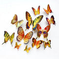 12PCS/Set Colorful PVC Butterfly 3D Sticker Party Home Fridge Decorations