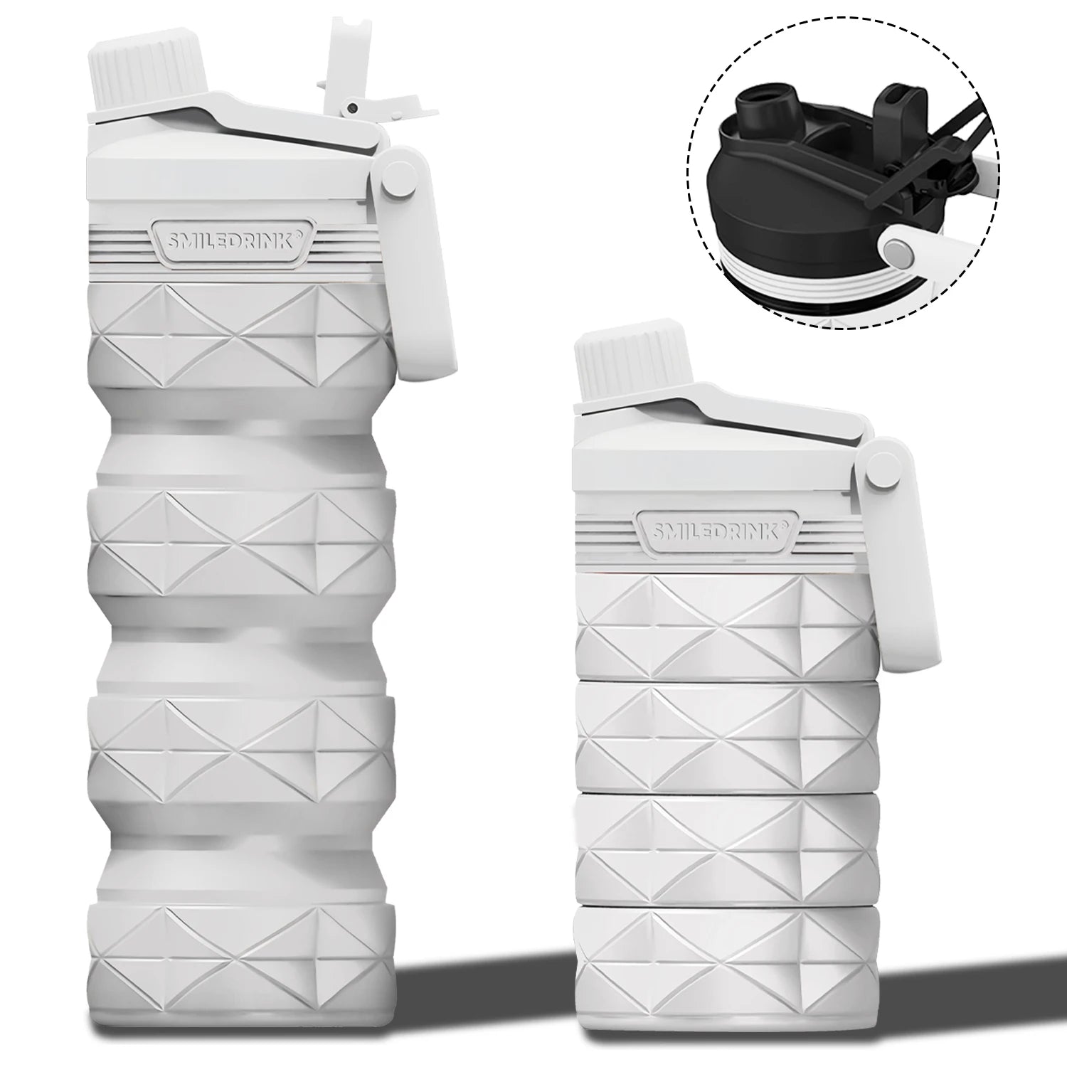 Travel Portable Sport Water Bottle Silicone Foldable Collapsible Water Bottles for Gym Camping Outdoor Hiking