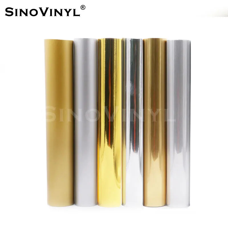 PET Metallic Brushed Gold Silver Vinyl Film for Cutting