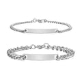 Custom Engraving Blank Matching Bracelets Set for Couples