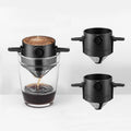 Portable 304 Stainless Steel Double Layer Funnel Telescopic Drip Free Filter Paper Folding Coffee Filter