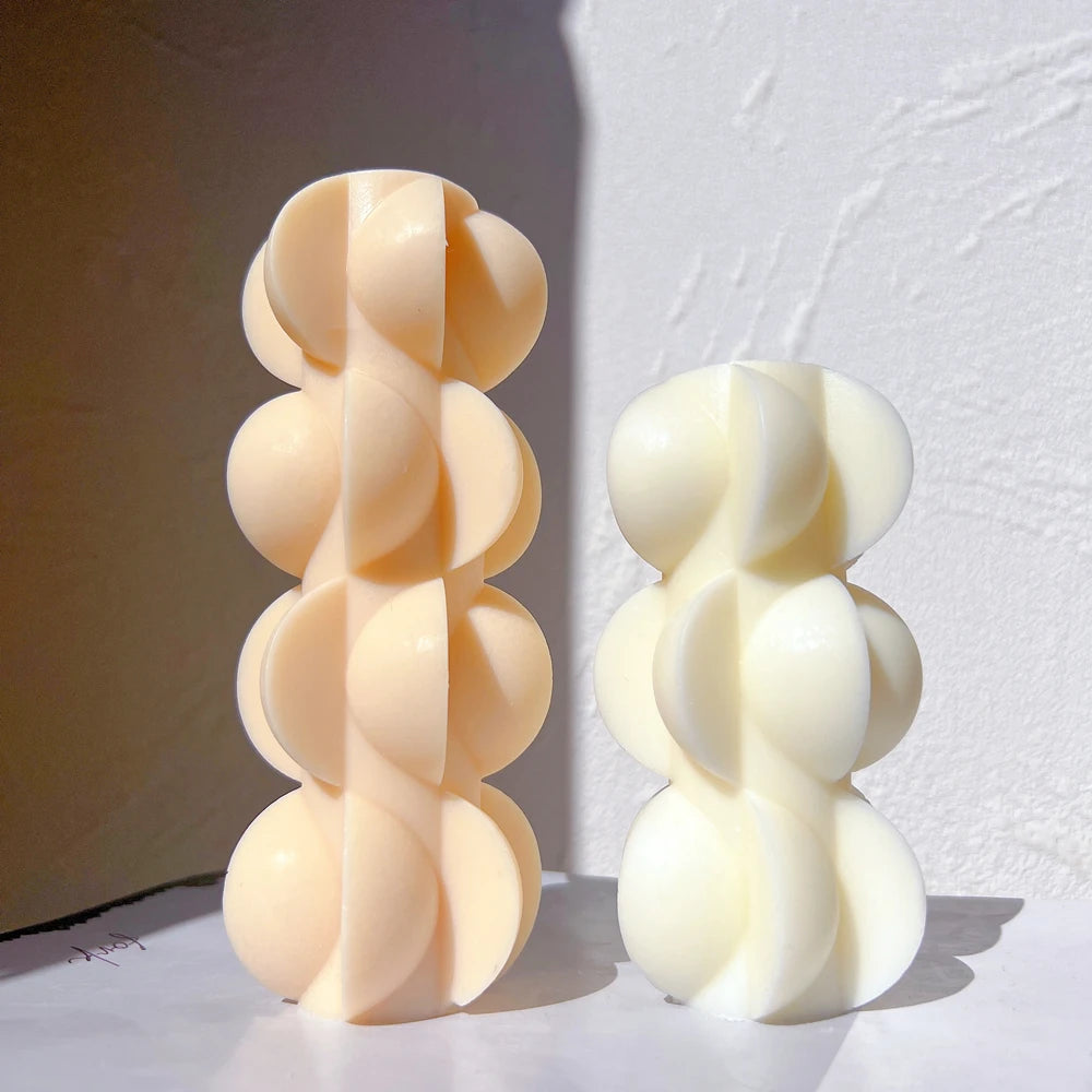 Wavy Candle Abstract Art Wax Silicone Mold Geometric Swirl Taper Spiral Candles Mold Unique Pillar Silicone Candle Moulds