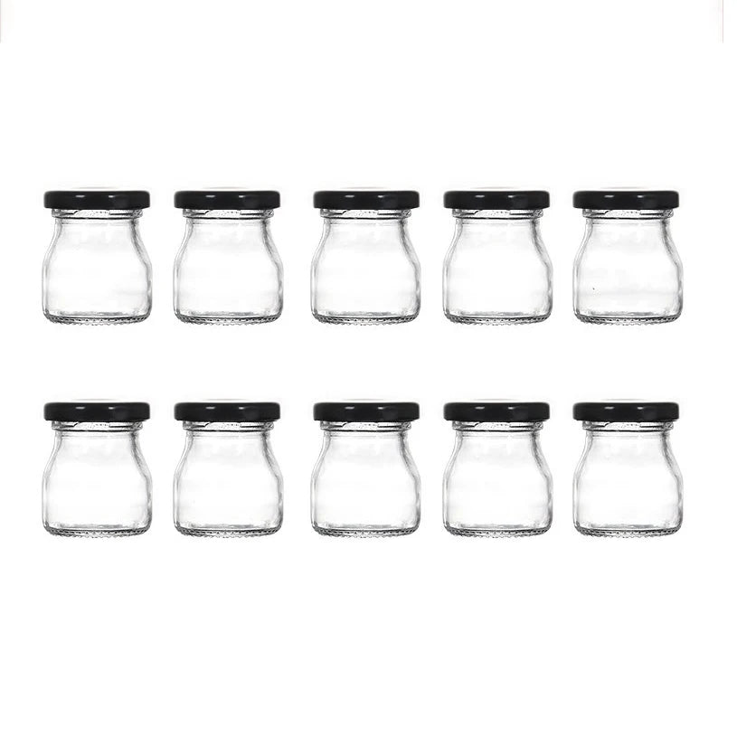 100ml 150ml Wide Mouth Glass Jar Short with Lids for Pudding Jam