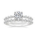 Women's 18K Gold and Rhodium Plated 925 Silver Engagement Bridal Ring Set 2mm Band Round Cut 6.5MM 1CT for Weddings and Parties