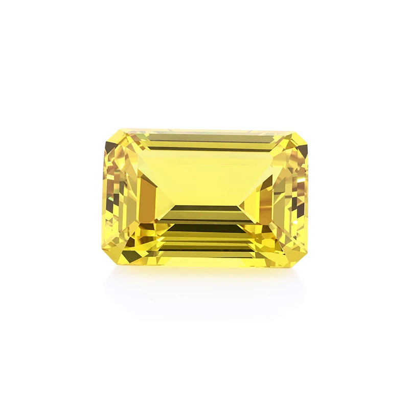 Fancy Lab Grown Diamond Wholesale Loose 5 Ct Light Yellow Emerald Cut Sapphire