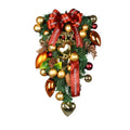 Eco-friendly Plastic Christmas Doors & Windows Wall Hanging Decorations Bows Inverted Heart Shaped Wreaths Party Supplies