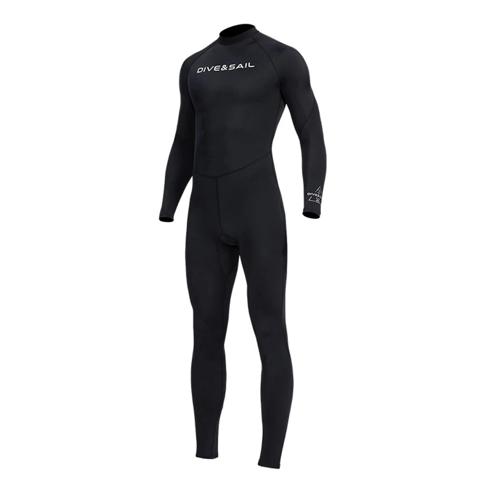 Men One Piece Swimsuit with Back Zipper Quick Dry Long Sleeve Surf Suit for Water Sports