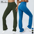 HEARUISAVY Spring Naked Feeling Tight Dance Wide-legged Hip Lifting High Waist Flared Pant Outdoor Fitness Sportswear Women's