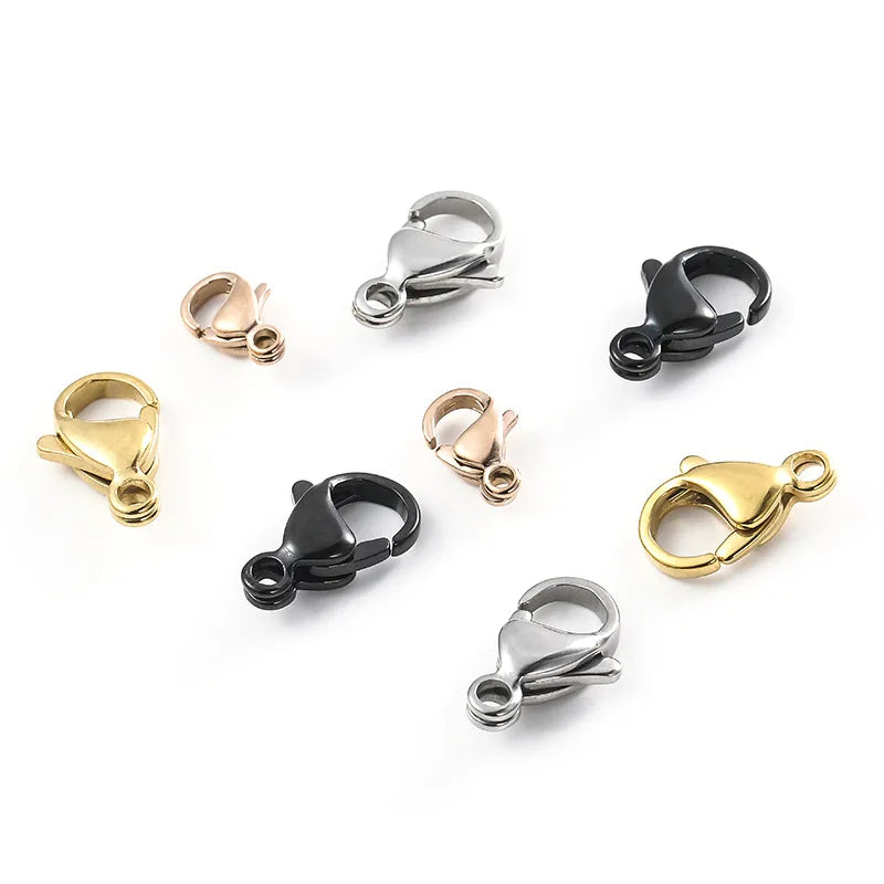 Fashion Gold Stainless Steel Lobster Clasp Color Preserving for DIY Bracelet Necklace Connecting Clasp Jewelry Accessories