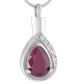 Stainless Steel Water Drop Pet Human Casket Memorial Pendant Crystal Necklace Ash Keepsake Jewel Tear Drop Urn Ashes Cremation