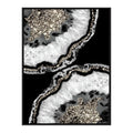 Resin Painting Aluminum Alloy Grey Frame Painting Crystal Abstract Wall Art