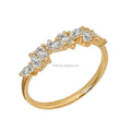 14K Real Gold With D VVS Moissanite Ring Pear-shaped Moissanite Ring for Women
