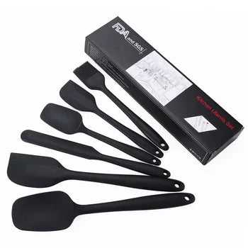6PCS Non-Stick Silicone Utensil Set Food Grade Kitchen Tools Hand Design Spatula Set for Baking and Home Use Box Packed MegaBDM