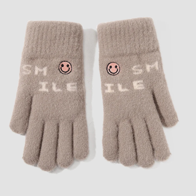 Lovely Touch Screen Cycling Full Finger Women Warm Winter Knitted Gloves
