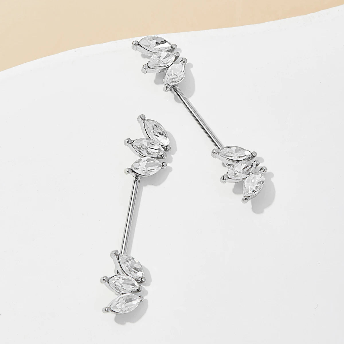 High Quality Gold Plated 316L Surgical Stainless Steel Zircon Nipple Piercing Bars Body Jewelry for Wedding