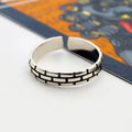 In Stock S925 Silver Men's Rings Oxidized Processed Retro Adjustable Rings for Men