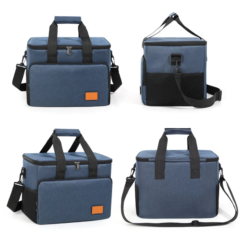 Large Capacity Aluminum Foil Food Insulated Lunch Bag Thermal Foldable Eco-Friendly Reusable Food Picnic Bag