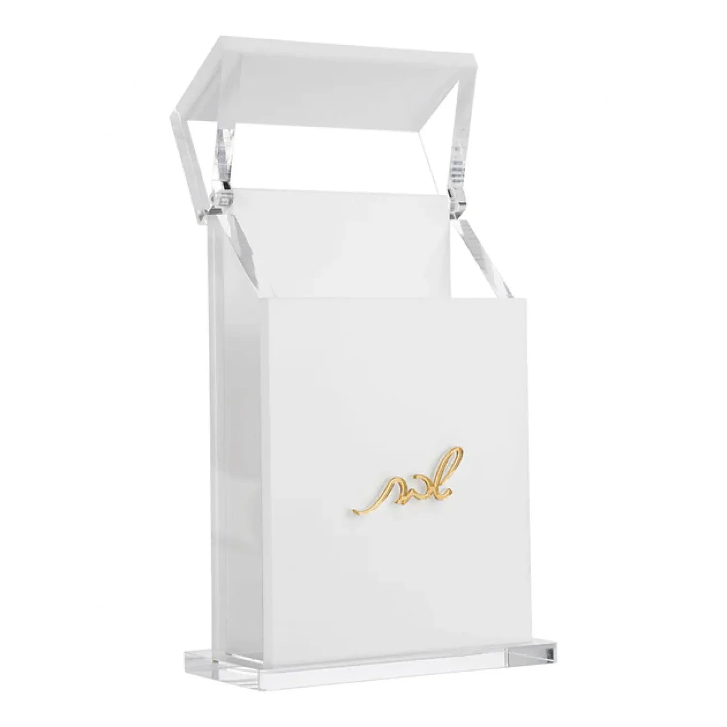 Israel Judaica Shabbat Lucite Matches Box Acrylic Match Holder Jar for Jewish Shabbos Sabbath Shabbas Yom Tov Hanukkah Chanukah