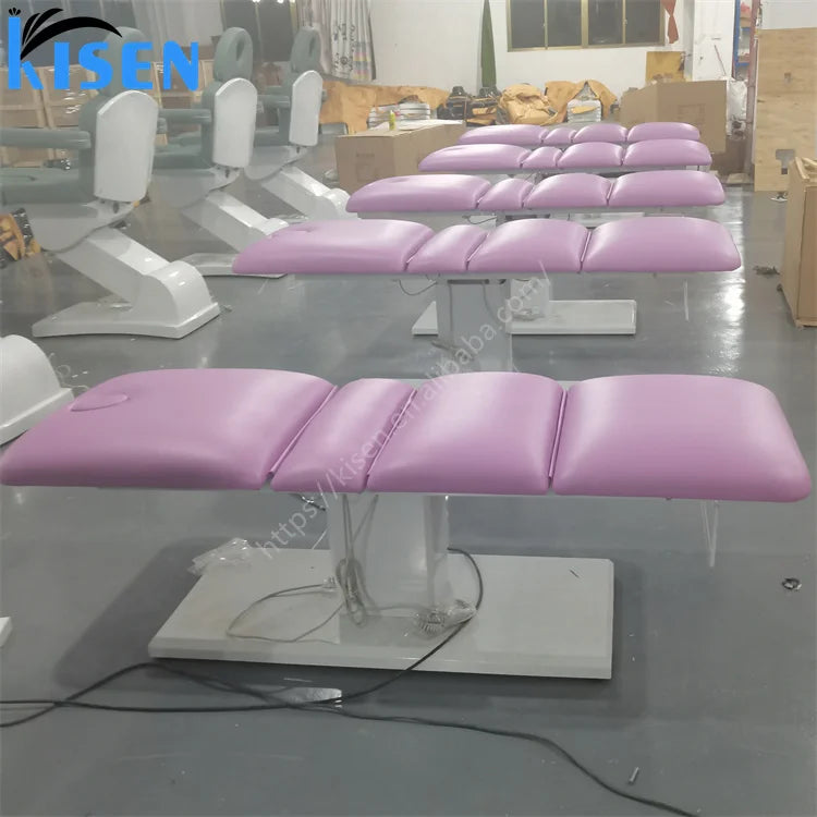 Modern 3 Motor Beauty Salon Electric Facial Massage Table Reclining Cosmetic Treatment Eyelash Extension Luxury Curved Lash Bed