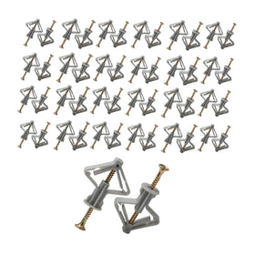 100-Piece Drywall Anchor Kit Self-Drilling Plastic Nylon Hollow Wall Anchor Drywall Plug Screw Butterfly Expansion Tube