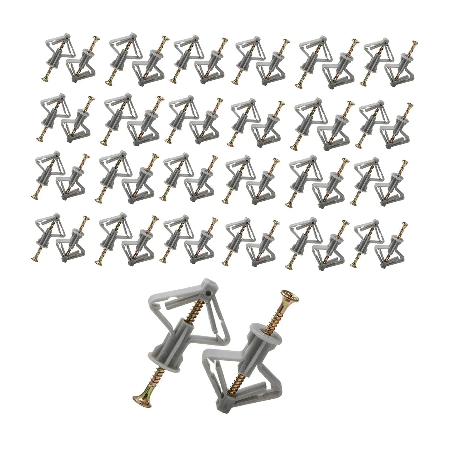 100-Piece Drywall Anchor Kit Self-Drilling Plastic Nylon Hollow Wall Anchor Drywall Plug Screw Butterfly Expansion Tube
