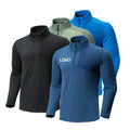 Custom 91% Polyester 9% Spandex Long Sleeve Quarter Zip Breathable Performance Golf Pullover French Terry 1/4 Zip Pullover