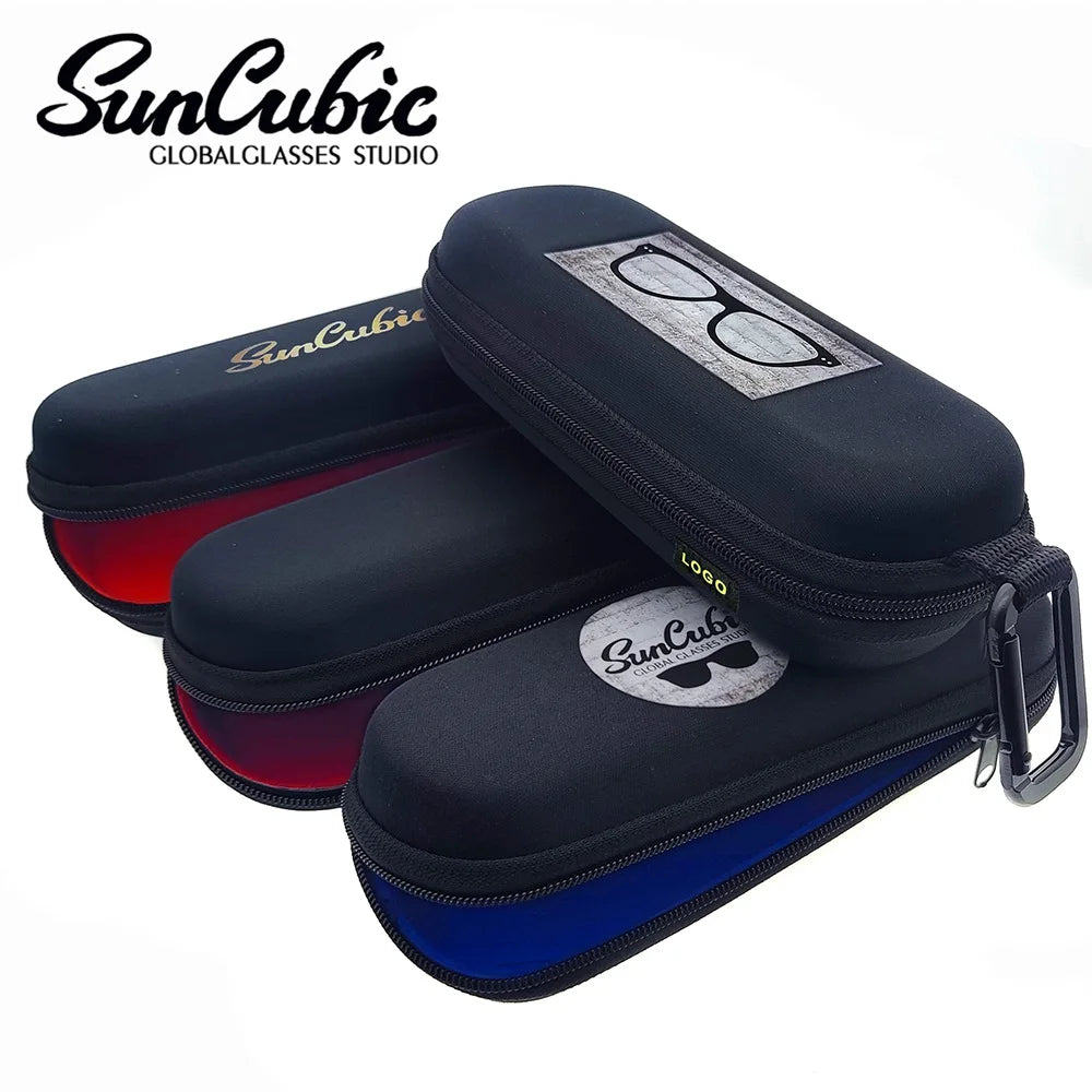 Customizable Logo Soft EVA Eyeglasses Case Pouch with Zipper Sunglasses Storage for Optical Frames in Orange Red Blue