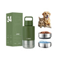 Customized 3In1 Dog Water Bottles Portable Large Capacity Pet Travel Bowl 304 Stainless Steel Pet Feeder  for Outdoor