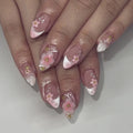 Wholesale 3D 3860 3D Summer Flowers Short Almond Nails Press on Nails Artificial Fingernails Customize False Nails