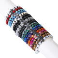 New Design Agate Turquoise Stone Hematite Cross Elastic Beaded Bracelet Cheap Men Jewelry JBS12406